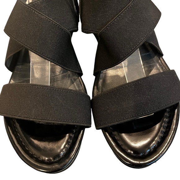 Stuart Weitzman Guybands Black Elastic Stretch Strappy Sandals, Sz 6 - Picture 10 of 16